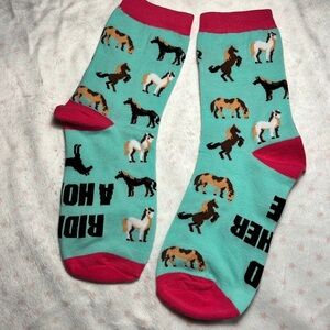 Adult Socks with a horse pattern